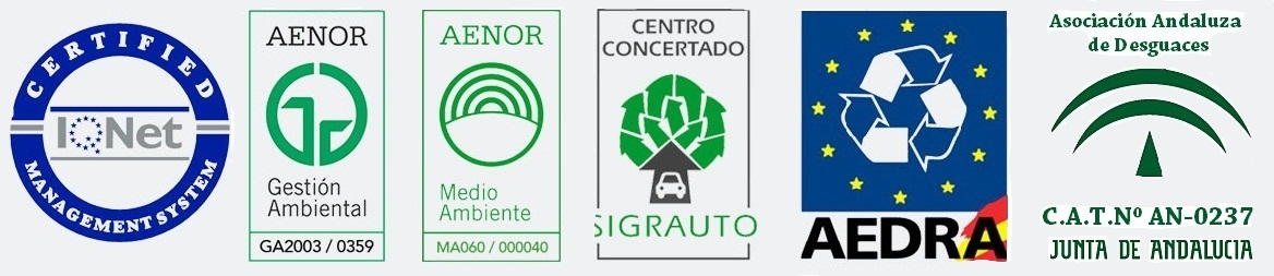 Certificaciones y autorizaciones de Desguaces Alcalá como centro autorizado de tratamiento